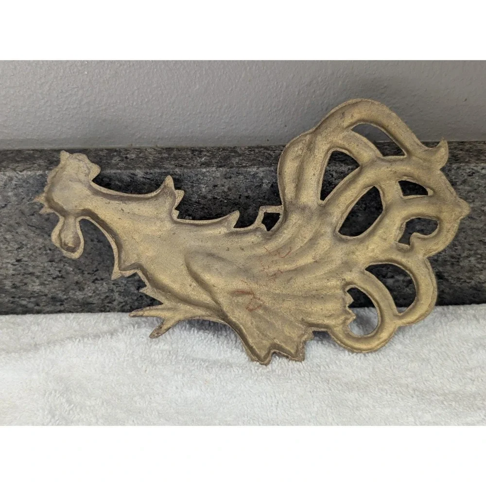Vintage Cast Metal Wall Hanging Fighting  Running Rooster